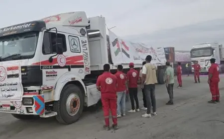 الهلال الأحمر المصري يرسل 2300 طن من المساعدات الإغاثية إلى غزة عبر قافلة “زاد العزة”