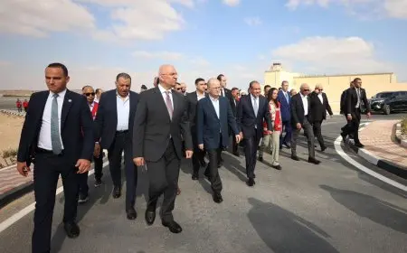 مؤتمر صحفي لوزير الخارجية ورئيس الوزراء الفلسطيني قريباً من معبر رفح