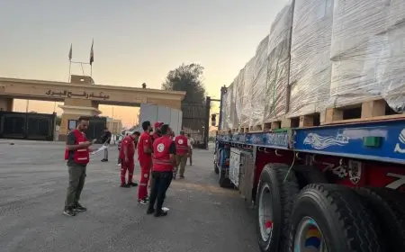 الهلال الأحمر: إرسال 4 آلاف طن من المساعدات الغذائية والإغاثية إلى غزة