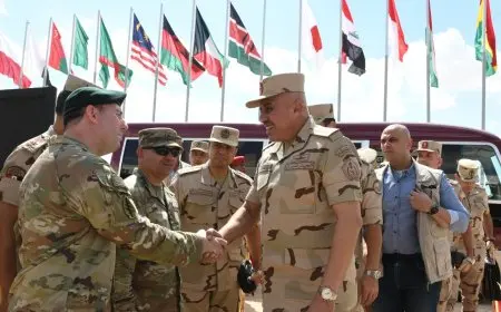 رئيس الأركان يزور الموقع للتأكد من جاهزية الاستعدادات النهائية لاستضافة تدريبات النجم الساطع – 2025 بين مصر والولايات المتحدة