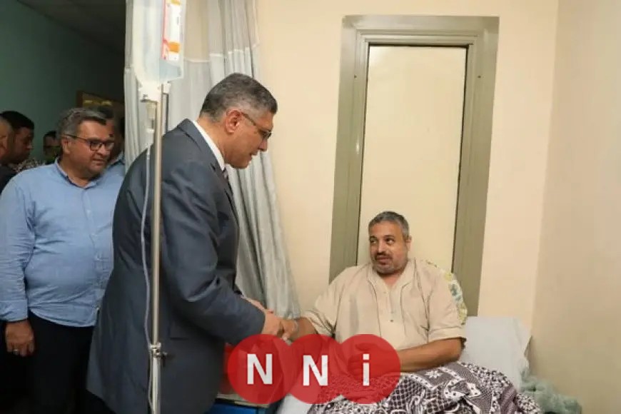 محافظ الجيزة يقدم جميع أشكال الرعاية الصحية لشهاب عبدالعزيز بطل حادث إنقاذ فتاة المنيب