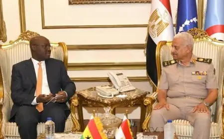 الفريق أول عبدالمجيد صقر يلتقي بوزير الدفاع بالإنابة لجمهورية غانا