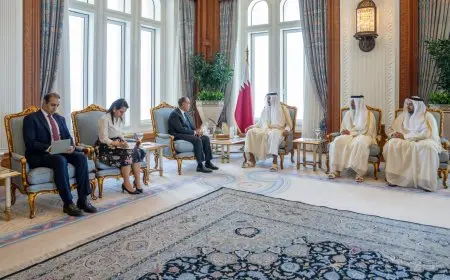وزير الخارجية يجتمع بأمير قطر.. تفاصيل رسالة الرئيس السيسي إلى تميم بن حمد
