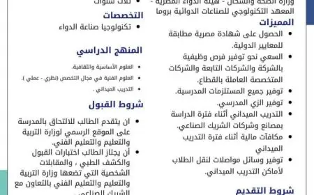 مدارس التكنولوجيا التطبيقية لصناعة الدواء 2025: الأماكن، التخصصات، والرابط