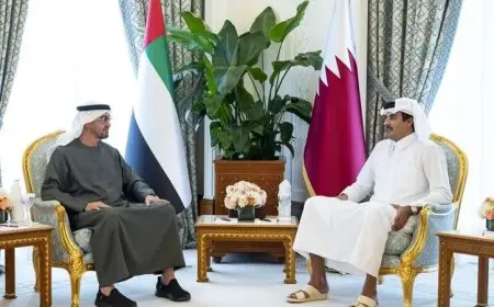 محمد بن زايد يتحدث مع أمير قطر: الاعتداء الإسرائيلي يهدد مستقبل السلام في المنطقة