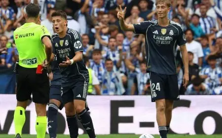 إيقاف لاعب ريال مدريد هويسن لمباراة واحدة بعد البطاقة الحمراء ضد سوسيداد