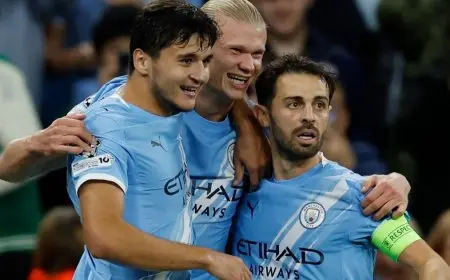 مانشستر سيتي يتفوق على نابولي بـ10 لاعبين ويسجل هالاند أرقاماً قياسية