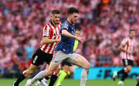 التعادل السلبي يسيطر على الشوط الأول بين أتليتك بلباو وأرسنال في دوري أبطال أوروبا