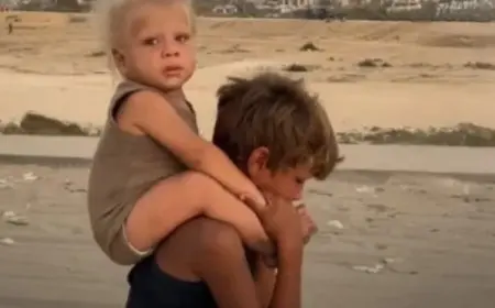 انتشار فيديو يشعل اهتمامًا واسعًا اللجنة المصرية لإغاثة غزة تنقذ طفلي طريق الرشيد