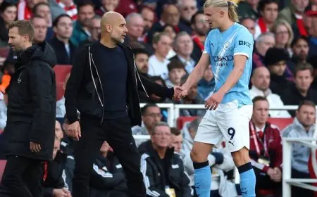 تصريحات جوارديولا حول لياقة هالاند واستعداداته لمواجهة هدرسفيلد تاون