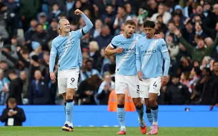 فوز ساحق لمانشستر سيتي بخماسية نظيفة على بيرنلي في الدوري الإنجليزي الممتاز