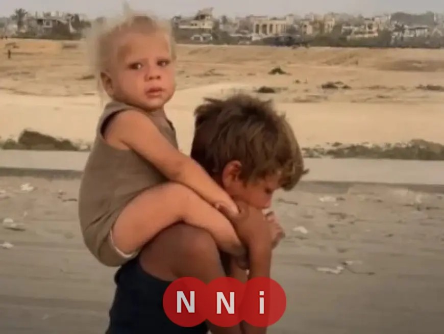 انتشار فيديو يشعل اهتمامًا واسعًا اللجنة المصرية لإغاثة غزة تنقذ طفلي طريق الرشيد