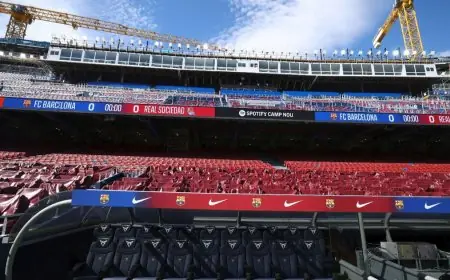 ملعب كامب نو يتصدر العناوين من جديد بعد إعلان عدم استضافته لمباراة برشلونة وأولمبياكوس