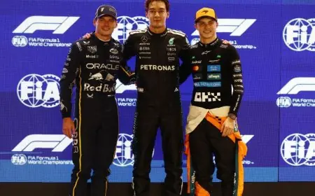 راسل يحقق انطلاقة رائعة وينتزع مركز الصدارة في سباق سنغافورة قبل فرشتابن وبياستري