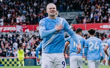 هالاند يتألق ويحسم فوز مانشستر سيتي على برينتفورد للتقدم في الدوري الإنجليزي