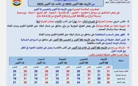 الأرصاد الجوية تكشف تفاصيل طقس الأيام القادمة واستعدوا للأمطار المتوقعة