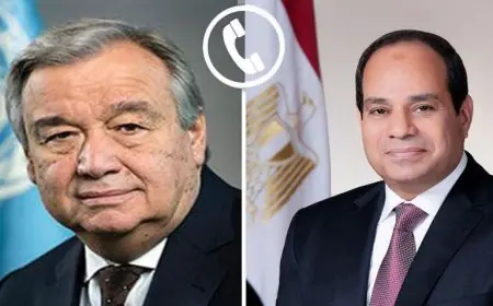 السيسي وجوتيريش يناقشان تفاصيل تنفيذ اتفاق وقف الحرب بمراحله المتعددة