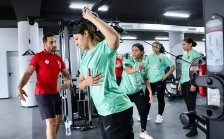 سيدات الأهلي لكرة اليد يواصلن التدريبات البدنية في الجيم بالمغرب
