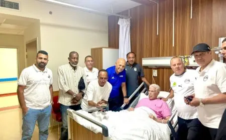 زيارة وفد من نجوم الكرة المصرية القدامى للاطمئنان على صحة حسن شحاتة