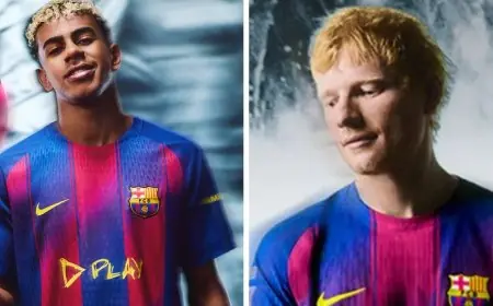 إيد شيران يُضيء قميص برشلونة في مواجهة الكلاسيكو أمام ريال مدريد