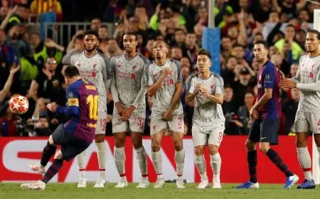 أزمة الركلات الحرة في برشلونة بعد رحيل ليونيل ميسي