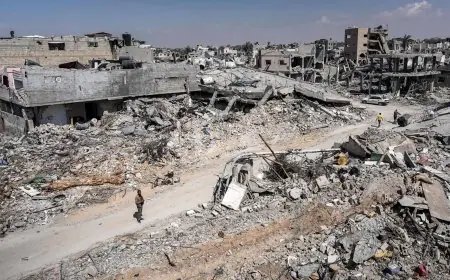 إعادة إعمار الطرق في خان يونس بعد الدمار الذي خلفته الحرب الإسرائيلية