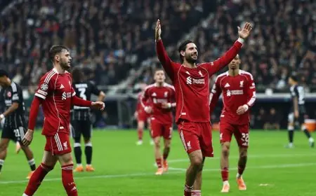 ليفربول يعود بقوة بفوز ساحق على آينتراخت فرانكفورت في دوري أبطال أوروبا