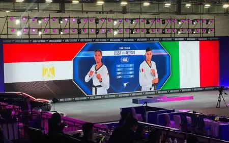 وزير الرياضة يهنئ سيف عيسى بذهبية التايكوندو في بطولة العالم