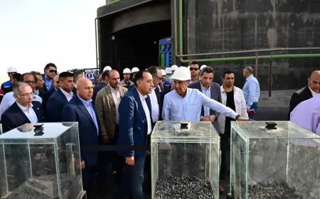 رئيس الوزراء يزور مصنع الأنود الكربونية بالسخنة لمتابعة تطور مراحل الإنتاج في الشركة المصرية