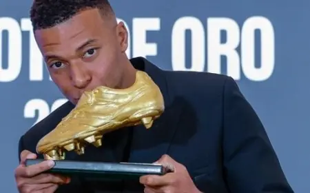 مبابي يعبر عن فخره بتحقيق حلم الطفولة بالفوز بالحذاء الذهبي في ريال مدريد