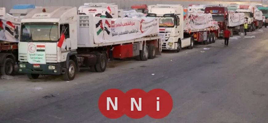 شاحنات المساعدات تصل خان يونس لدعم قطاع غزة