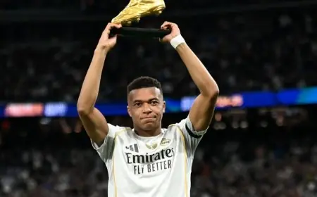 كيليان مبابي يشارك فرحة الحذاء الذهبي مع عشاق ريال مدريد