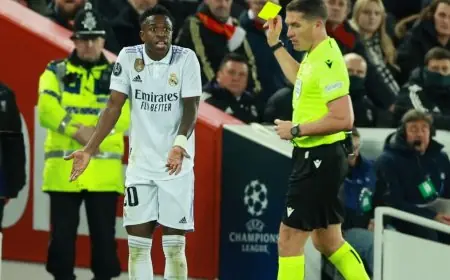 من هو حكم مواجهة ريال مدريد وليفربول؟ اكتشف سقوط ليفربول في أنفيلد بسبب تألق فينيسيوس