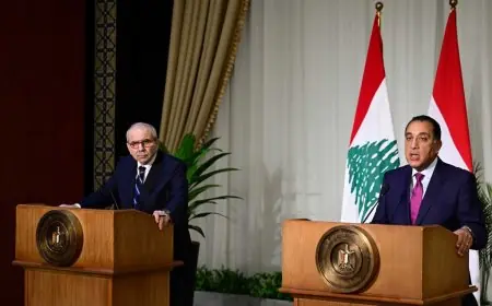 مدبولي يؤكد دعم الحكومة اللبنانية في إعادة إعمار وتطوير الجنوب الذي يحتاج إليه