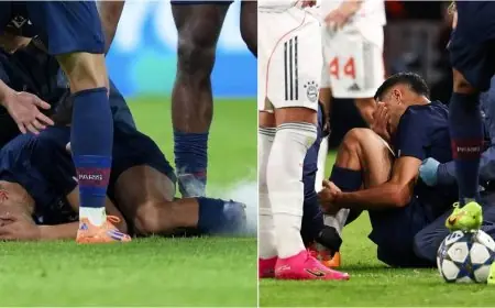 إصابة مروعة لأشرف حكيمي قبل 45 يومًا من كأس أمم أفريقيا خلال مباراة دوري أبطال أوروبا