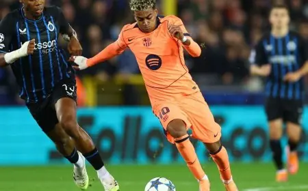 كلوب بروج يستفيد من ثغرات برشلونة ويتصدر الشوط الأول ببراعة