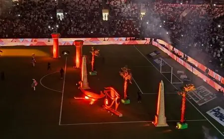 ستاد محمد بن زايد يتزين بلمسات فرعونية قبل المواجهة المرتقبة بين الأهلي والزمالك