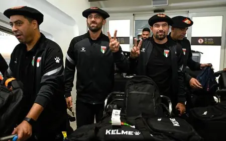 استقبال أسطوري لمنتخب فلسطين في بيلباو قبل المباراة الودية مع إقليم الباسك