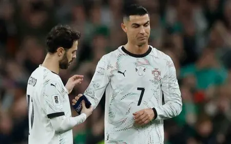 كم عدد البطاقات الحمراء التي حصل عليها رونالدو في مسيرته بعد طرده أمام أيرلندا