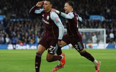 ثنائية روجرز تضع أستون فيلا في المربع الذهبي بانتصار مثير على ليدز يونايتد