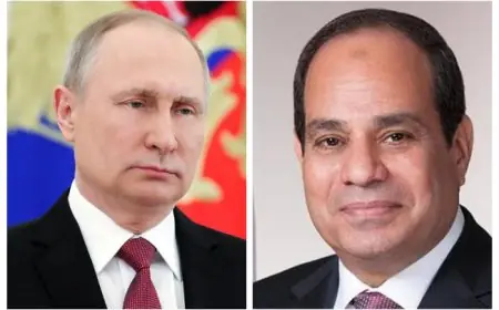 بوتين يقدم تهنئته للرئيس السيسي في عيد ميلاده متمنيًا له الصحة والعافية