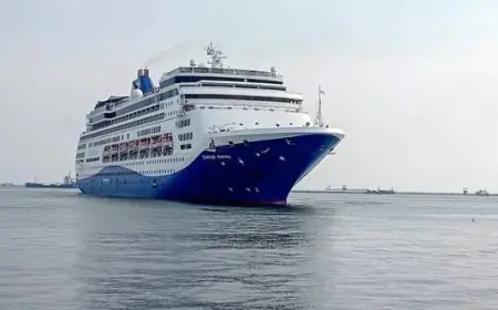 ميناء غرب بورسعيد يستقبل السفينة السياحية CELESTYAL JOURNEY وعلى متنها 900 سائح