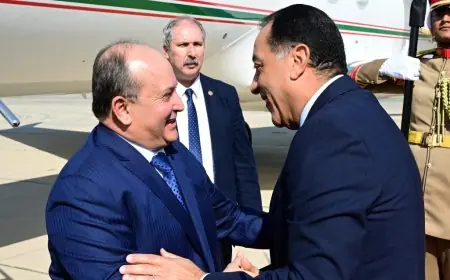 رئيس الوزراء يستقبل الوزير الأول الجزائري في مطار القاهرة الدولي