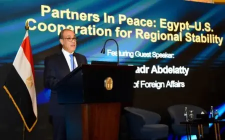 وزير الخارجية يكشف عن محددات الموقف المصري تجاه أزمات المنطقة في غرفة التجارة الأمريكية بالقاهرة