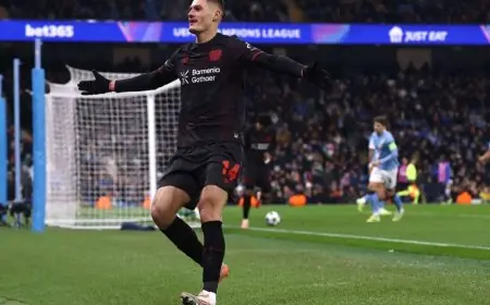 ليفركوزن يحقق انتصاراً مذهلاً بثنائية ضد مانشستر سيتي في ملعب الاتحاد