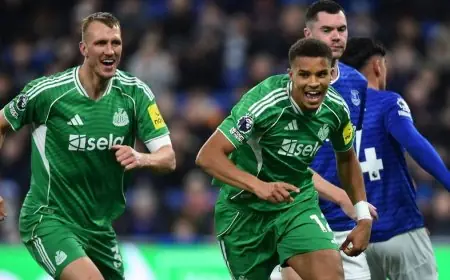 نيوكاسل يحقق فوزاً كاسحاً على إيفرتون بعد تسجيل أسرع هدف في الدوري الإنجليزي