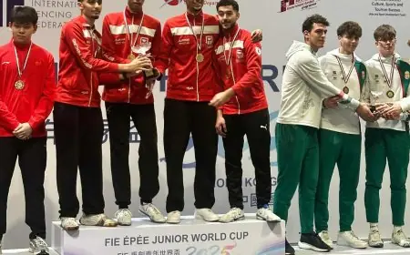 منتخب مصر يتألق ويحصد ذهبية كأس العالم في سلاح سيف المبارزة تحت 20 سنة