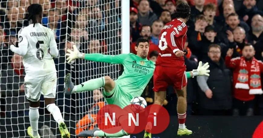 كورتوا يتألق بتصدياته ضد سوبوسلاي خلال الشوط السلبي المثير بين ليفربول وريال مدريد
