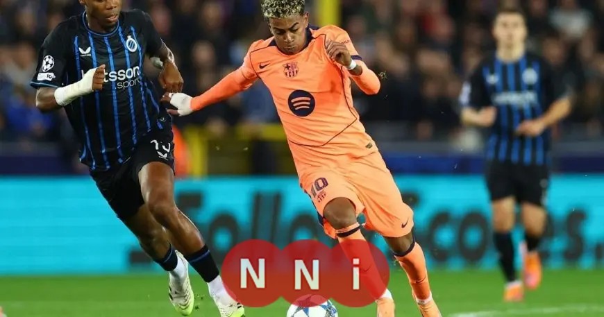 كلوب بروج يستفيد من ثغرات برشلونة ويتصدر الشوط الأول ببراعة