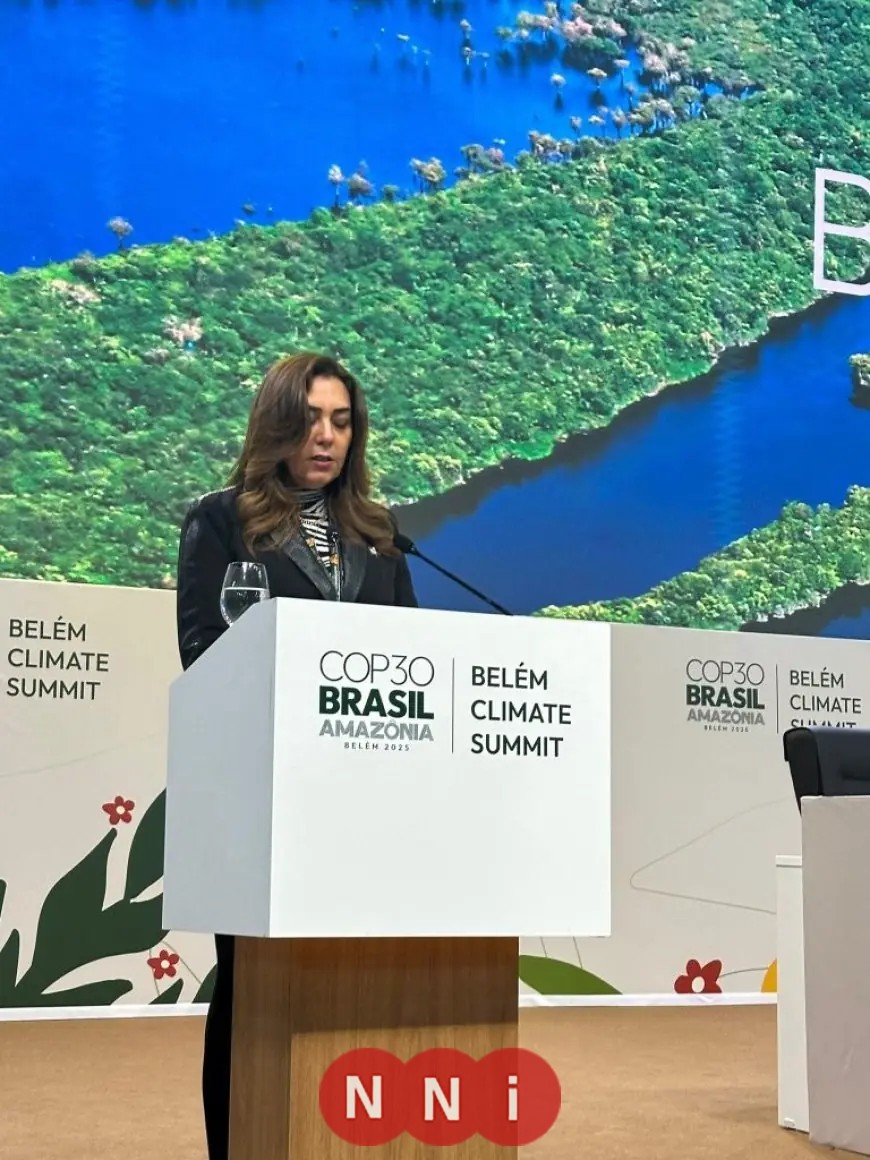 د. منال عوض تلقي كلمة مصرية مؤثرة في قمة القادة خلال مؤتمر المناخ COP30 بالبرازيل